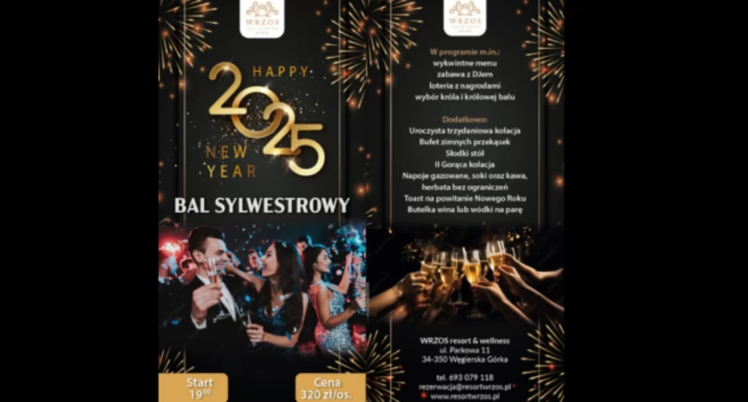 Sylwester 2024 w WRZOS Resort  Wellness | Wyjątkowy Sylwester w Beskidach z luksusem i doskonałą kuchnią | Rezerwacje: (33) 864 12 09, 693 079 118 | ResortWRZOS.pl