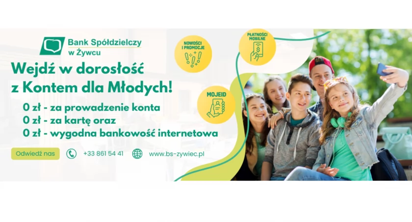 Konto dla Młodych w Banku Spółdzielczym Żywiec - bezpłatne i nowoczesne rozwiązanie finansowe