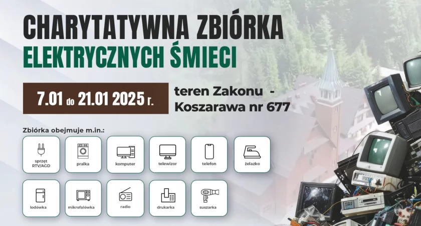 Charytatywna zbiórka elektrośmieci w Koszarawie Bystrej !