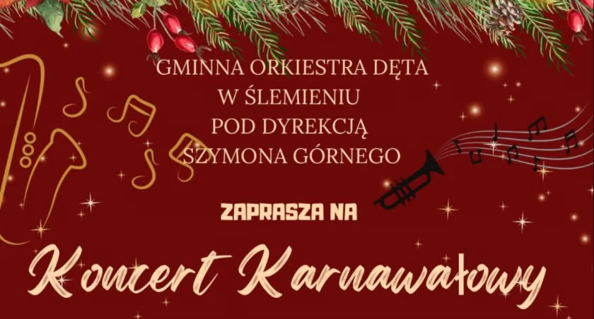 Karnawałowy koncert Gminnej Orkiestry Dętej w Ślemieniu 