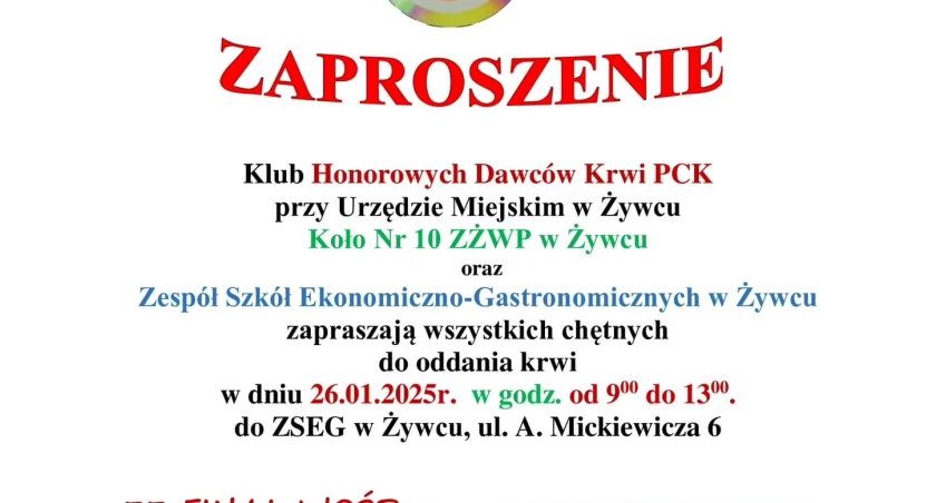 Dołącz do Klubu HDK PCK przy Urzędzie Miejskim w Żywcu! - Zacznij ratować życie, podziel się swoją krwią! 