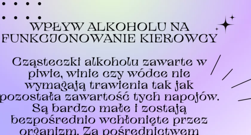 WPŁYW ALKOHOLU NA FUNKCJONOWANIE KIEROWCY