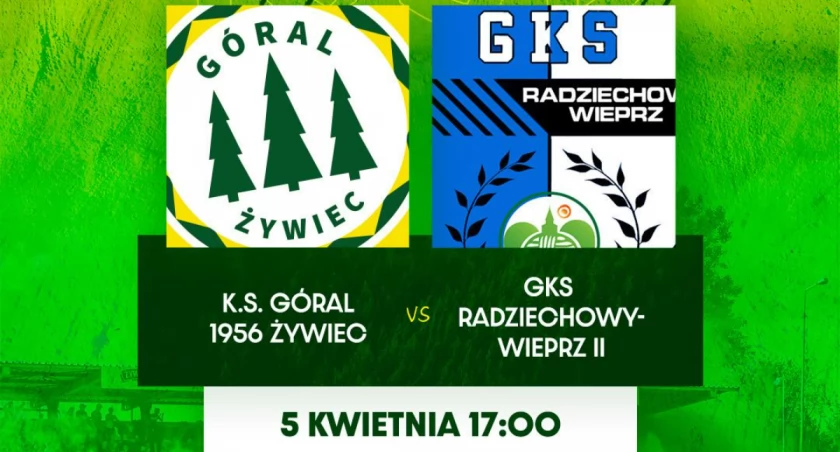 KS Góral 1956 Żywiec vs. GKS Radziechowy-Wieprz II: Emocje na boisku już 5 kwietnia 2025! Która drużyna wyjdzie zwycięsko? Przyjdź i daj swoje wsparcie!