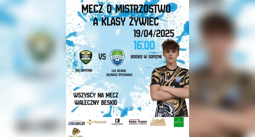 17. kolejka Żywieckiej A Klasy – LKS Beskid Gilowice - Rychwałd zmierzy się z LKS Sopotnia