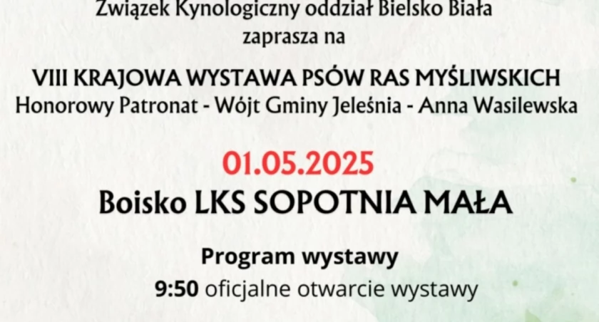 VIII Krajowa Wystawa Psów Ras Myśliwskich w Gminie Jeleśnia