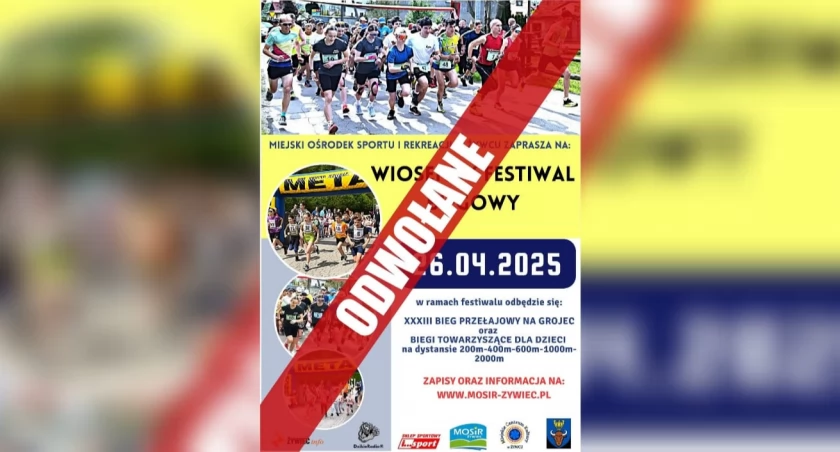 MOSiR Żywiec: Wiosenny Festiwal Biegowy – odwołany z powodu żałoby narodowej