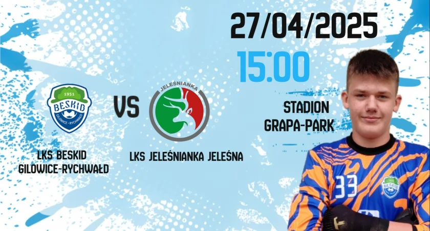 Beskid Gilowice vs. LKS Jeleśnianka Jeleśnia - 18. kolejka Żywieckiej A Klasy - Nie przegap emocji na Stadionie Grapa-Park! Głośny doping, walka! Do zobaczenia na meczu!