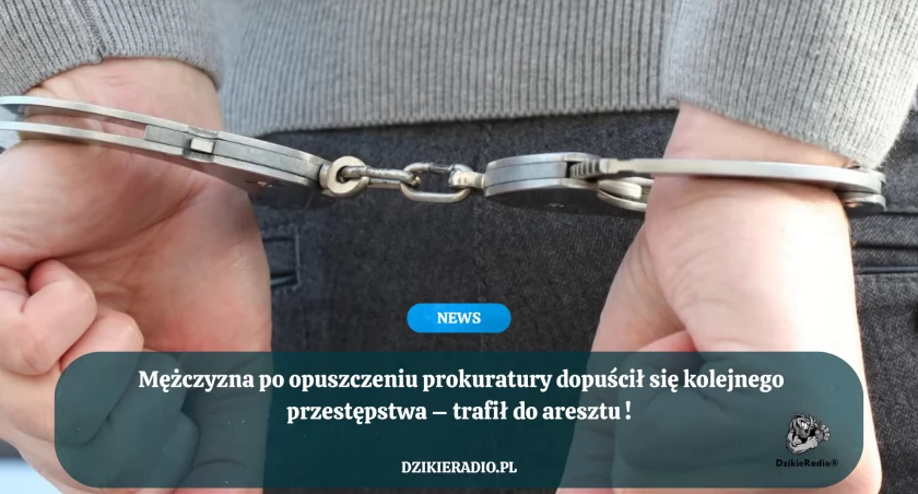 Mężczyzna po opuszczeniu prokuratury dopuścił się kolejnego przestępstwa – trafił do aresztu