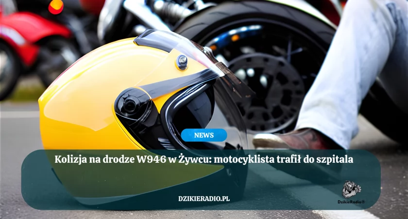 Kolizja na drodze W946 w Żywcu: motocyklista trafił do szpitala