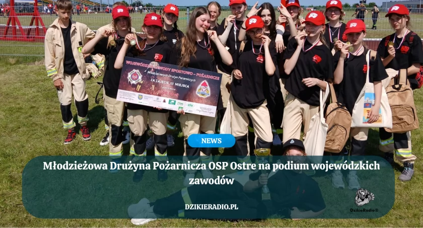 Młodzieżowa Drużyna Pożarnicza OSP Ostre na podium wojewódzkich zawodów