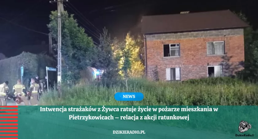 Pożar w Pietrzykowicach. Błyskawiczna reakcja służb uratowała dwie osoby