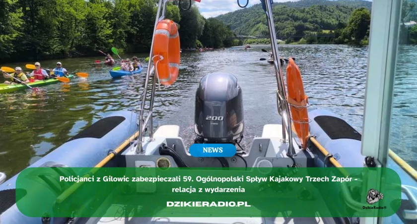 Policyjni motorowodniacy czuwali nad bezpieczeństwem uczestników spływu kajakowego „Trzech Zapór”