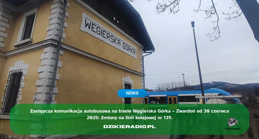 Zastępcza komunikacja autobusowa na trasie Węgierska Górka – Zwardoń od 30 czerwca 