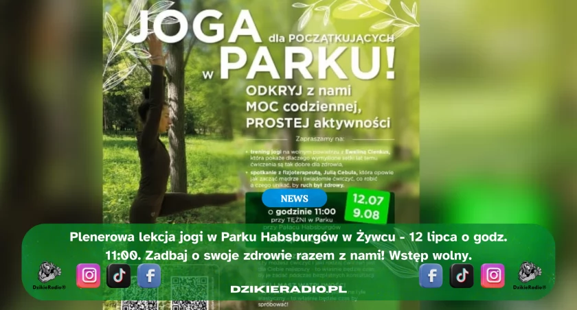 Plenerowa lekcja jogi w Żywcu: Zadbaj o swoje zdrowie już w tę sobotę!