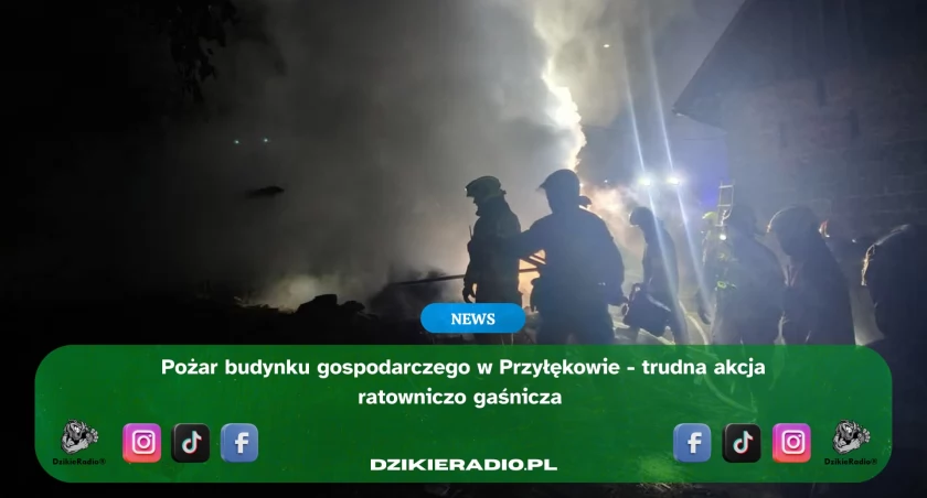 Pożar budynku gospodarczego w Przyłękowie. Jedna osoba poszkodowana