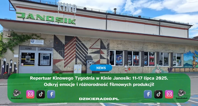 Tydzień filmowych emocji w Kinie Janosik: premierowe animacje, klasyki i dramaty! Repertuar od 11 do 17 lipca 2025 roku. Sprawdź, co czeka na widzów!
