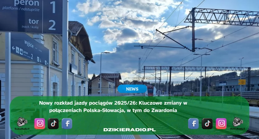 Słowacki rozkład jazdy – jak pojadą pociągi do Zwardonia od grudnia 2025 roku?