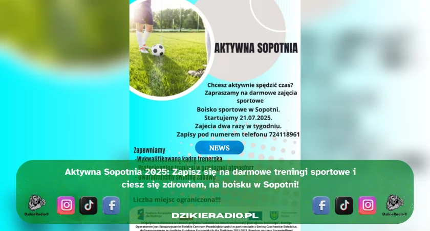 AKTYWNA SOPOTNIA 2025 – ruszamy!Już 21 lipca 2025r poprawić kondycję, zadbać o zdrowie i wzmocnić ciało i ducha! 