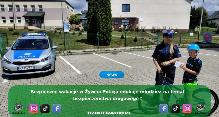 Bezpieczne wakacje z żywiecką drogówką: Policjanci edukują dzieci i młodzież