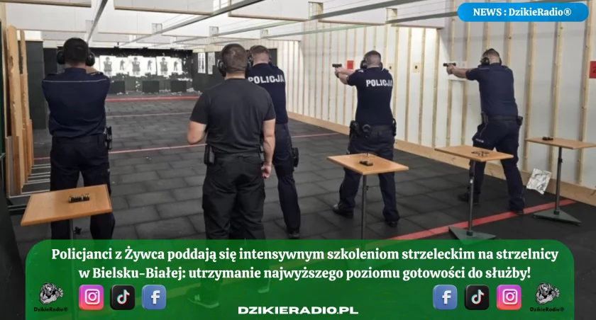 Regularne szkolenia strzeleckie policjantów z Żywca pod okiem instruktorów