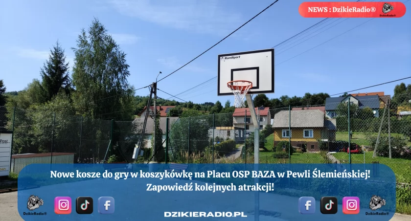 Nowe kosze na Placu OSP w Pewli Ślemieńskiej – sportowy krok naprzód