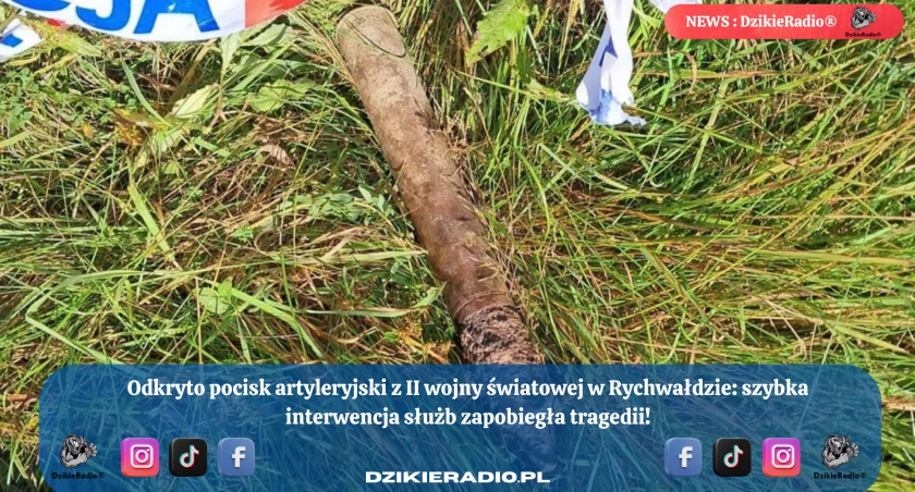 Wojenny ślad w Rychwałdzie – policja ostrzega