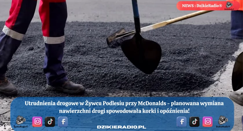 Drogowe zawirowania w Żywcu Podlesiu – kierowcy muszą uzbroić się w cierpliwość
