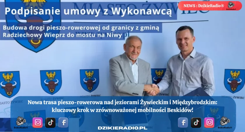 Nowa trasa pieszo-rowerowa nad jeziorami Żywieckim i Międzybrodzkim