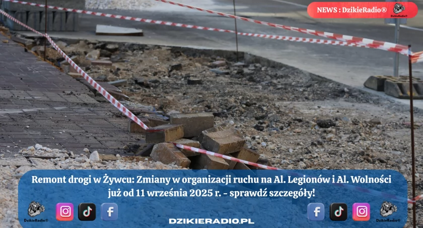 Tymczasowa reorganizacja ruchu w centrum Żywca: utrudnienia na Al. Legionów i Al. Wolności