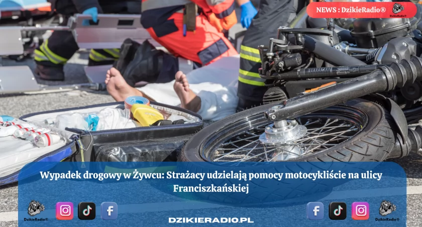 Groźny wypadek na ul. Franciszkańskiej – motocyklista trafił do szpitala