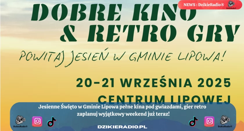 Jesienne święto w Gminie Lipowej: klasyczne gry retro, kino plenerowe i wiele atrakcji czekających na Ciebie.