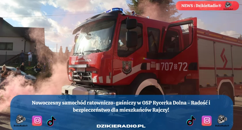 Nowy, nowoczesny samochód ratowniczy dla OSP Rycerka Dolna - krok w stronę zwiększenia bezpieczeństwa w gminie Rajcza!