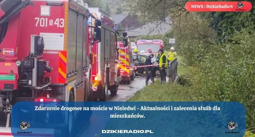 Kolizja na moście w Nieledwi w godzinach porannych