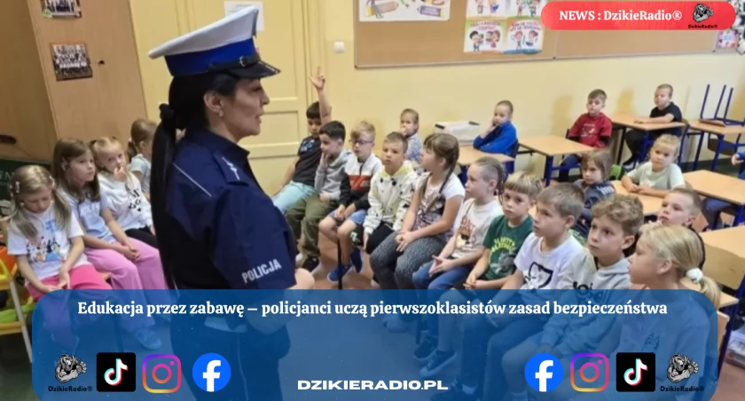 Mundurowi uczą najmłodszych bezpieczeństwa na drogach