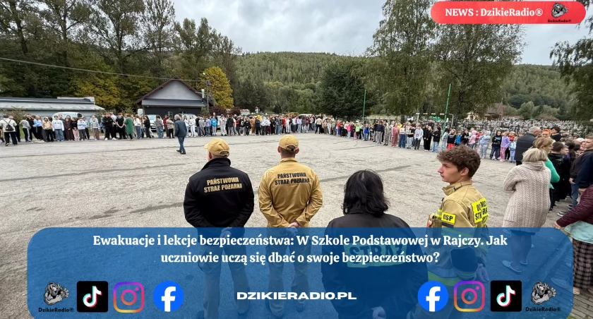 Bezpieczna szkoła – próbna ewakuacja w Rajczy pod czujnym okiem strażaków