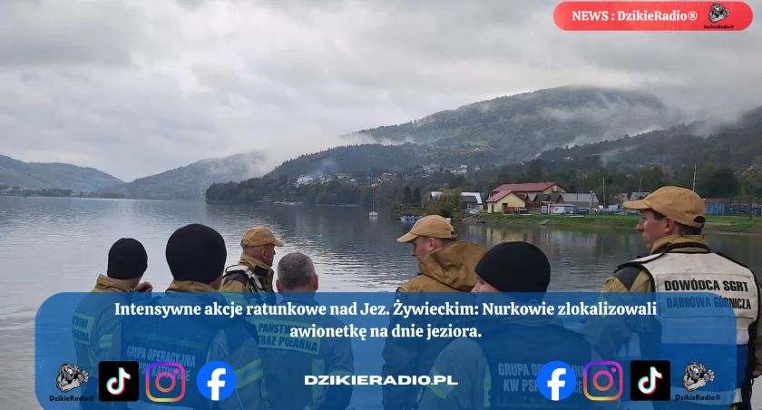 Akcja wydobycia awionetki z Jeziora Żywieckiego trwa – służby pracują w trudnych warunkach