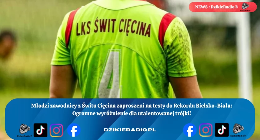Młodzi zawodnicy Świtu Cięcina zaproszeni na testy do Rekordu Bielsko-Biała: Wojtek i jego kolejni talentowani koledzy