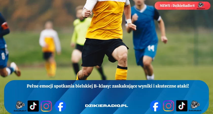 Emocje i niespodzianki w 9. kolejce bielskiej B-klasy – czas na kolejne piłkarskie wyzwania