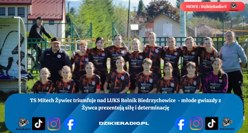 Młode piłkarki TS Mitech Żywiec gromią LUKS Rolnik Biedrzychowice