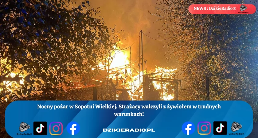 Pożar w Sopotni Wielkiej: Dramatyczna interwencja strażaków podczas walki z żywiołem