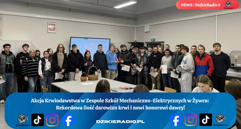 Akcja krwiodawstwa w ZSM-E Żywiec: Nowy rekord i wielkie serce uczestników.