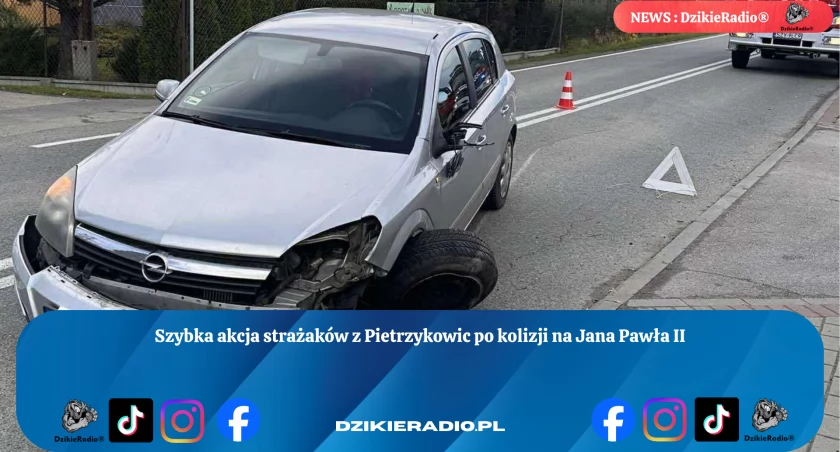 Kolizja w Pietrzykowicach sparaliżowała ruch – szybka interwencja strażaków