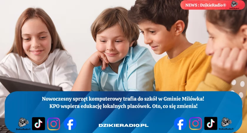 Nowoczesna Edukacja w Gminie Milówka: Szkoły podstawowe otrzymują wsparcie w postaci nowego sprzętu komputerowego oraz narzędzi cyfrowych.