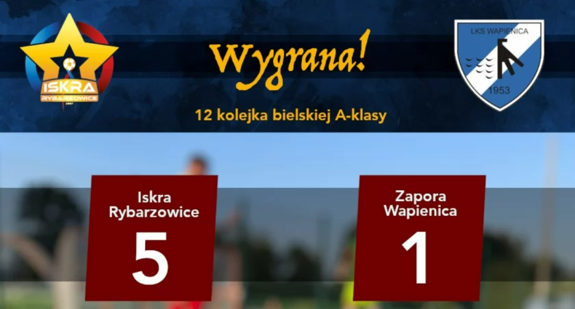 Jakub Pilch strzela hat-tricka w wygranej Iskry Rybarzowice 5:1 nad LKS Zapora Wapienica, zachowując szanse na mistrza jesieni. Fantastyczna forma drużyny i wsparcie kibiców!