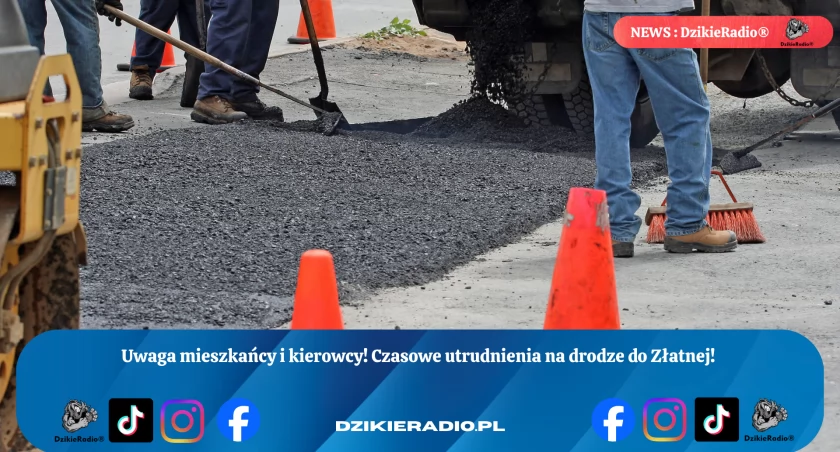 Nowa nawierzchnia w drodze – utrudnienia w dojeździe do Złatnej.