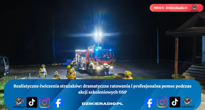 Strażacy doskonalą umiejętności podczas wymagających ćwiczeń ratowniczych
