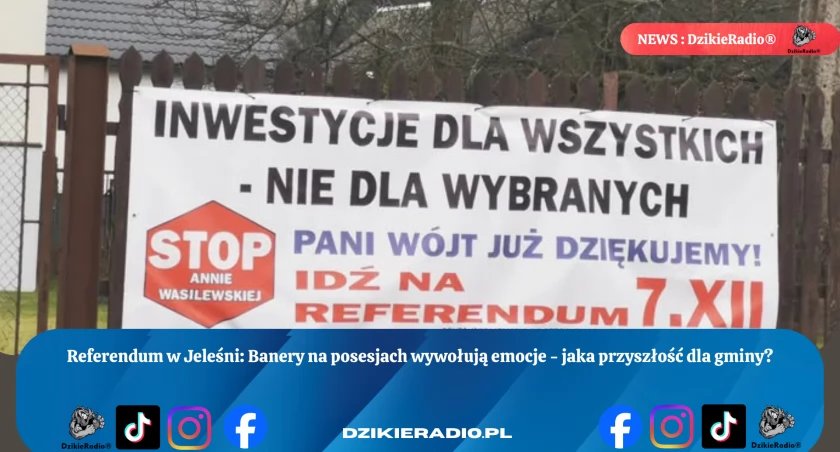 Mieszkańcy Jeleśni coraz aktywniejsi przed referendum – w przestrzeni publicznej pojawiają się banery i rośnie społeczne zaangażowanie