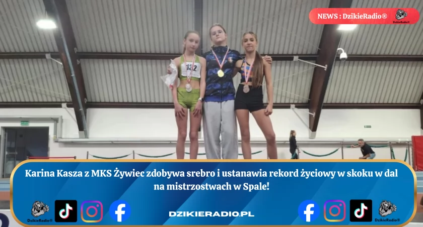 Karina Kasza - Skok w dal - Nowy rekord życiowy! Młoda talentka z Żywca zdobywa srebro na mistrzostwach w Spale.
