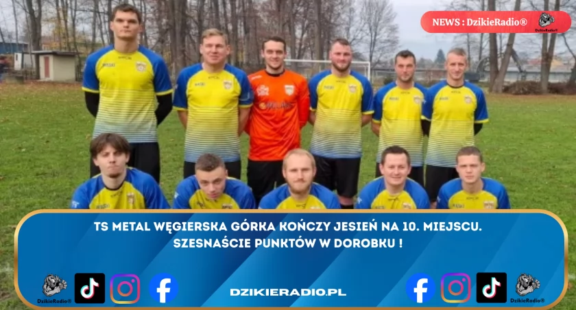 TS Metal Węgierska Górka zakończyał rundę jesienną na 10. miejscu po zdobyciu 16 punktów. Sprawdź, jak drużyna radziła sobie w meczach i przygotowuje się do rundy wiosennej!