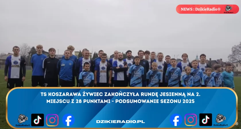 TS Koszarawa Żywiec kończy rundę jesienną na 2. miejscu z imponującymi 28 punktami! 